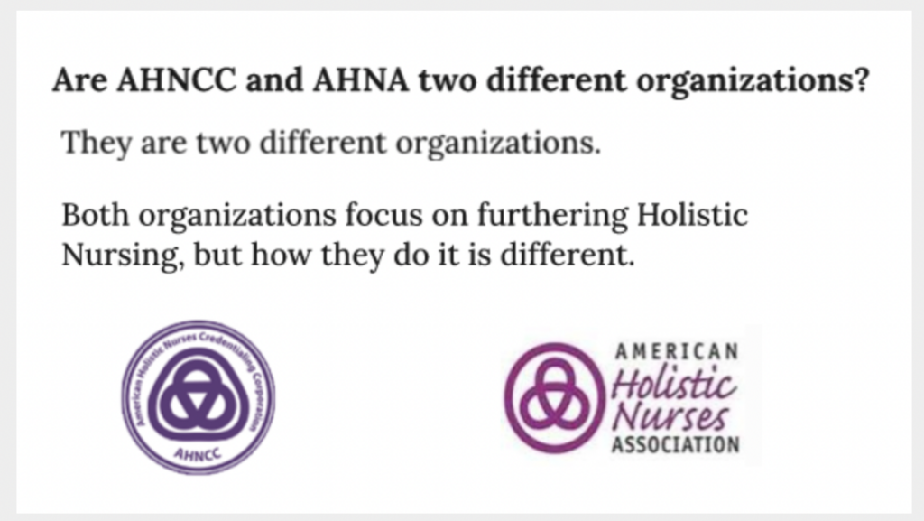 AHNCC and AHNA are two different organizations